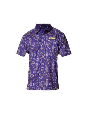 Columbia Sportswear LSU Super Slack Tide Fish Fan Button Down Shirt